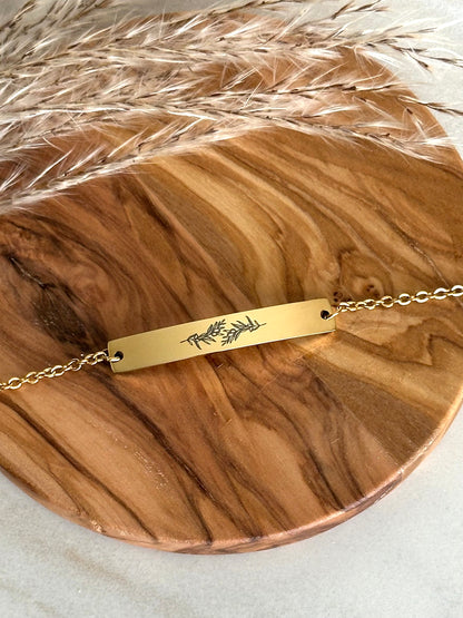 Olive Branch Bar Necklace