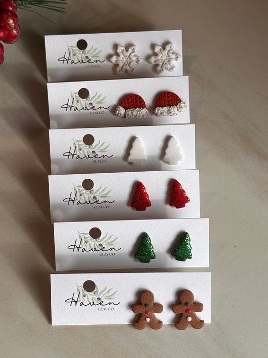 Christmas Clay Studs